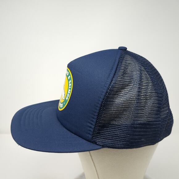 Idaho Steelhead & Salmon Unlimited Snapback Trucker Hat Blue L Mesh Back Topac - Picture 3 of 9